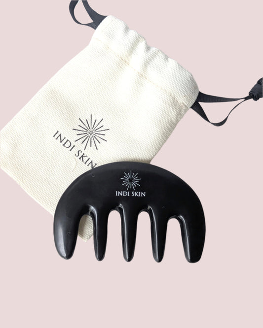 Bian Stone Gua Sha Comb - Face & Scalp
