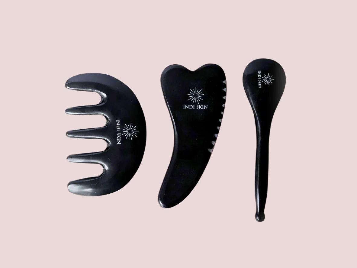 Bian Stone Gua Sha Comb - Face & Scalp