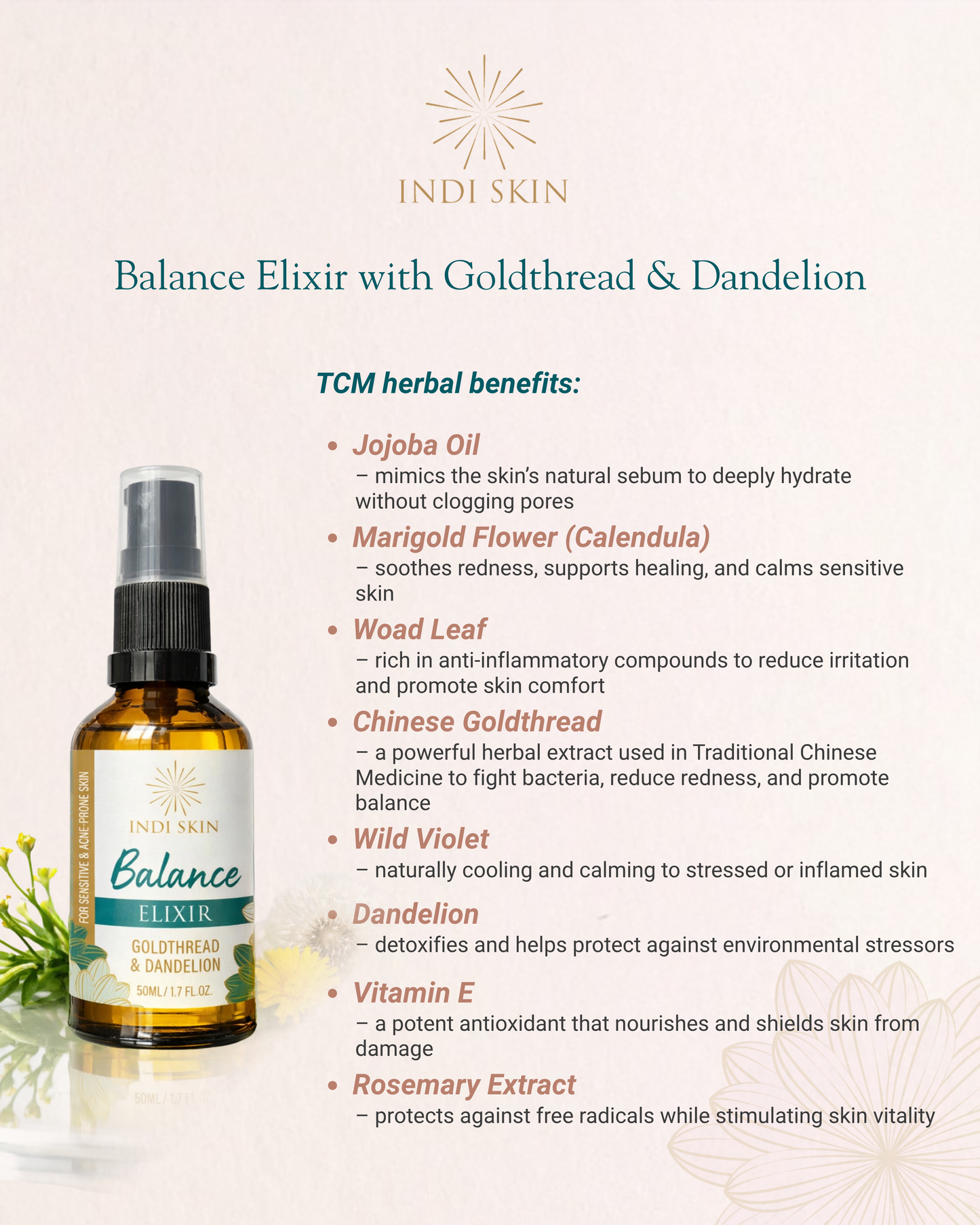 Balance Elixir with Goldthread & Dandelion