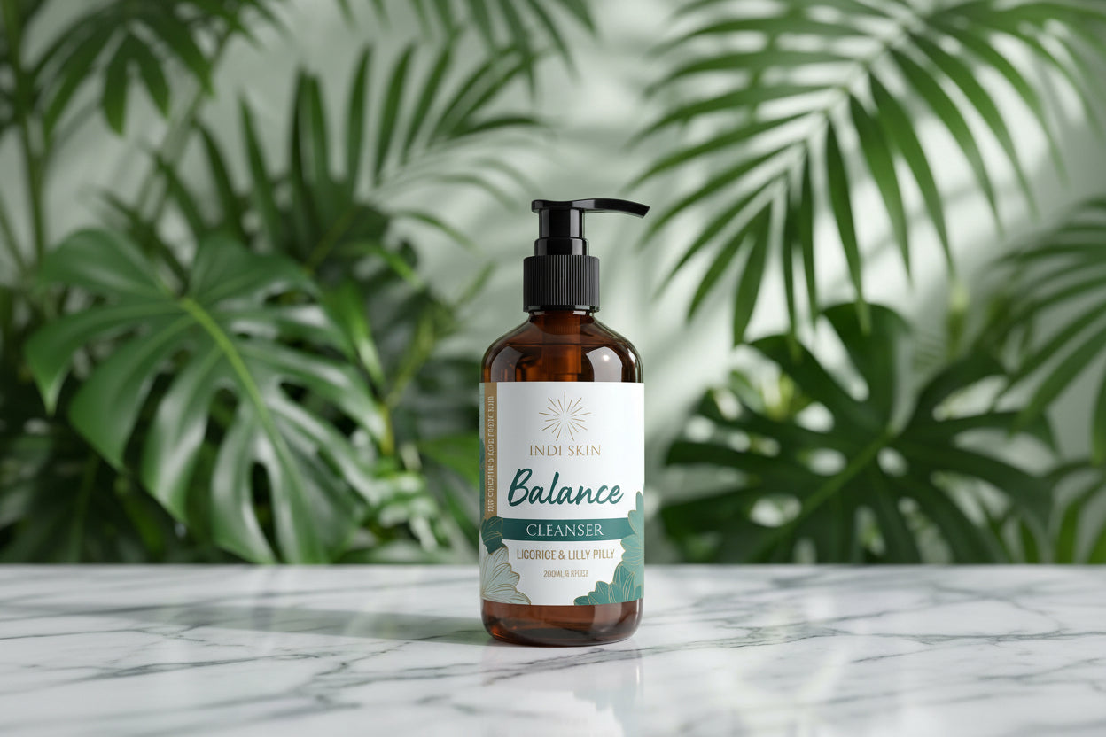 A close-up, studio shot of the 'Balance Cleanser with Licorice & 